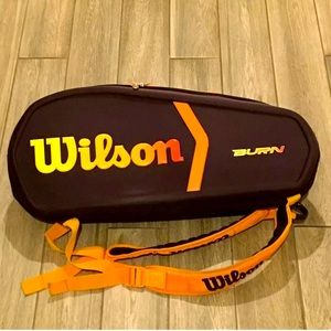 Wilson Burn Thermoguard 2.0 tennis racquet bag unisex case backpack orange black
